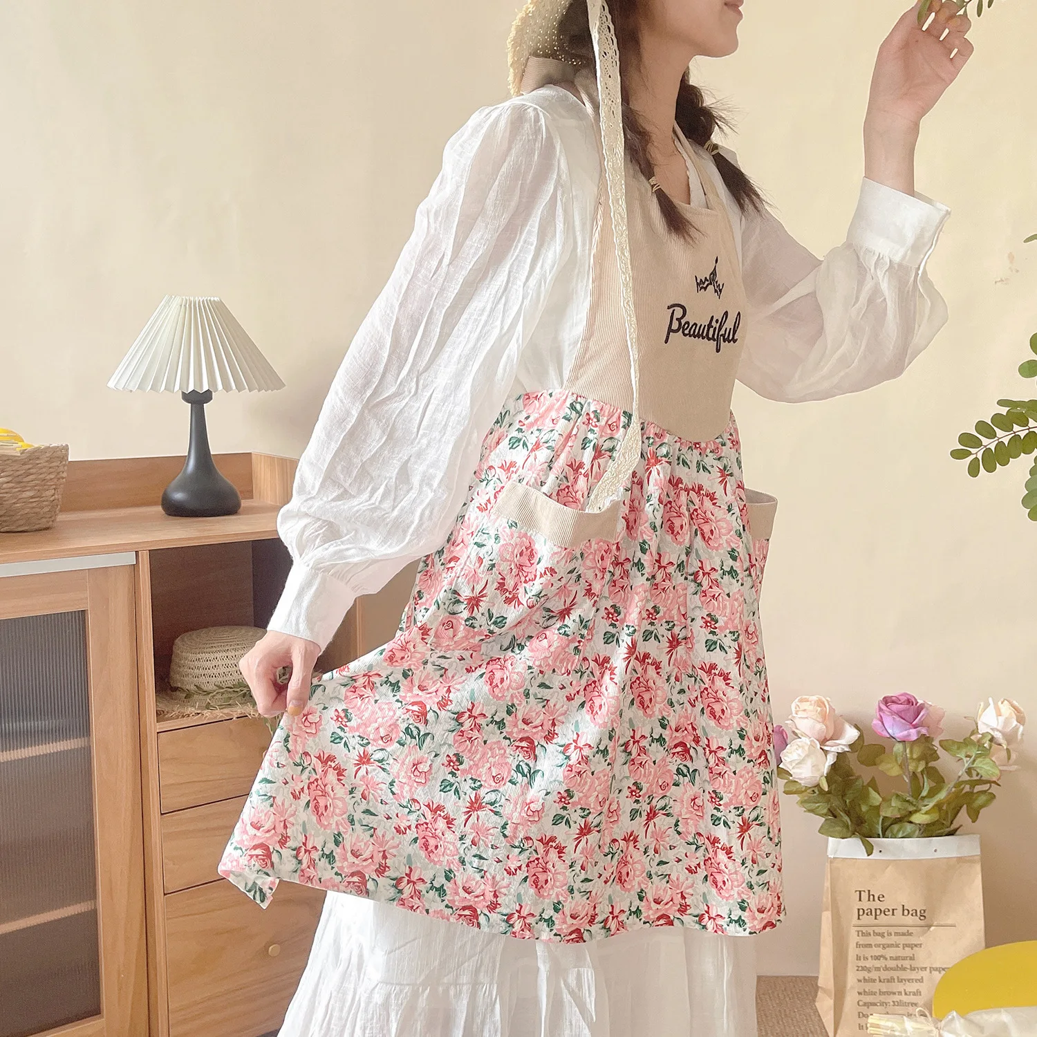 Corduroy apron beautiful for w - đánh giá và giá Home Cooking Work
